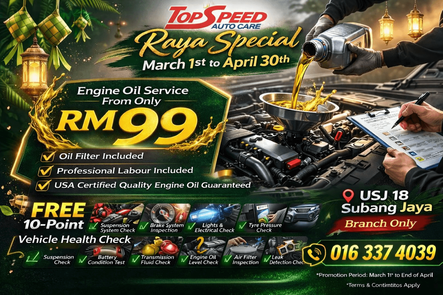 Raya Special — RM99 Engine Oil Service poster